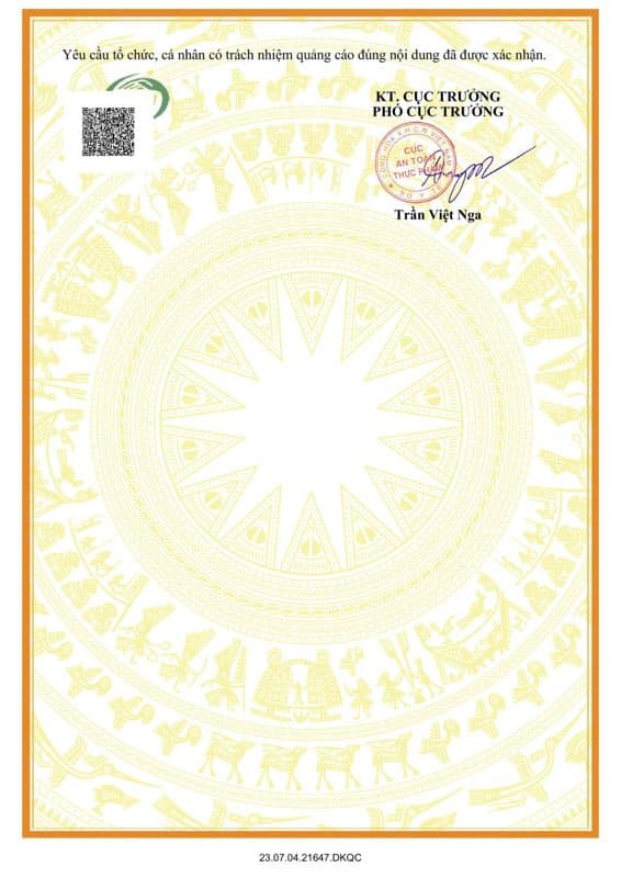 Công bố an toàn thực phẩm (ATTP) Bộ Y tế — sản phẩm TPBVSK TH